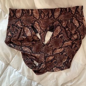 (Picture is upside down) brown snake skin tank top